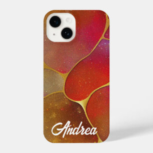 Funda Para iPhone 14 KintæRed y Gold