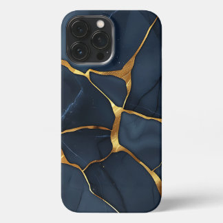Funda Para iPhone 13 Pro Max Kintî japonés azul oscuro