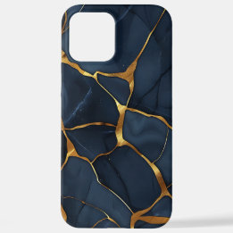 Funda Para iPhone 12 Pro Max Kintî japonés azul oscuro
