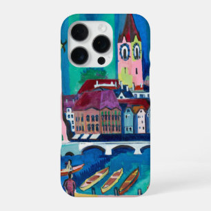 Funda Para iPhone 16 Pro Kirchner Paisaje urbano de Zúrich Arte expresionis