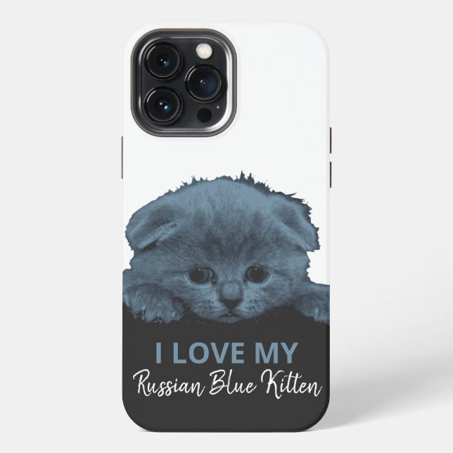Funda Para iPhone Kitten azul ruso (Reverso )