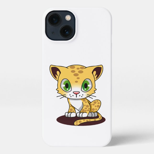FUNDA PARA iPhone KITTEN DE OJOS VERDES MARRÓN SOBRE UNA MAT DE MARO (Reverso )