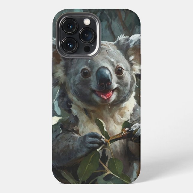 Funda Para iPhone Koala y eucaliptos (Reverso )