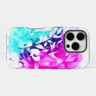 Funda Para iPhone 16 Pro Koi Fish en rosa y azul