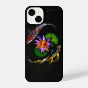 Funda Para iPhone 14 Koi pesca alrededor de la flor Lotus en un estanqu