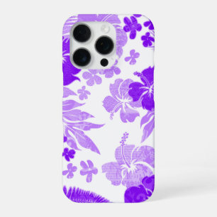 Funda Para iPhone 16 Pro Kona Times Hibiscus hawaiano diseñado morado