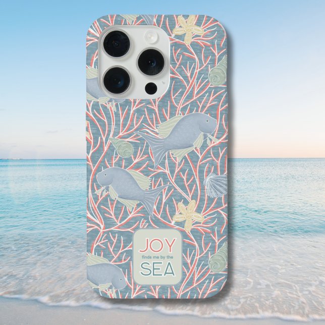Funda Para iPhone La Alegría Me Encuentra Junto Al Mar – Playa Boho (Modern Nautical "Joy Finds Me By The Sea" Phone Case)