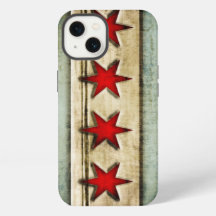 La bandera de Chicago vintage tiene un aspecto de