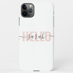 Funda Para iPhone 11Pro Max La Belleza Rosa Pastel Moderna Y Su Nombre