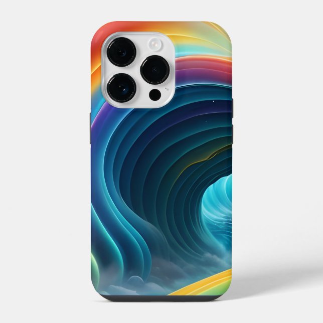 Funda Para iPhone La brillante y brillante cascada arcoiris (Reverso )