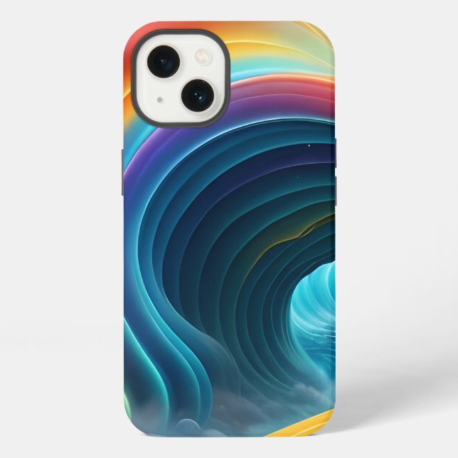 Funda Para iPhone La brillante y brillante cascada arcoiris (Reverso )