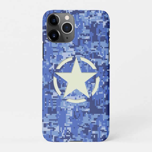 Funda Para iPhone La estrella en el fondo de la Marina Camo (Reverso)