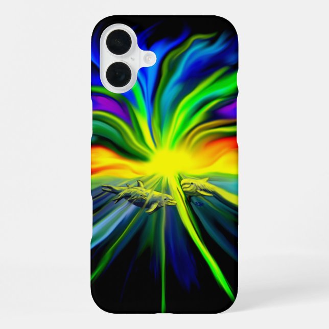 Funda Para iPhone La familia de los delfines al sol (Reverso )