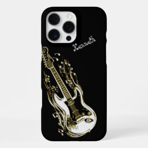 Funda Para iPhone 16 Pro Max La Guitarra Dorada Juega Un Ritmo Sin Tiempo