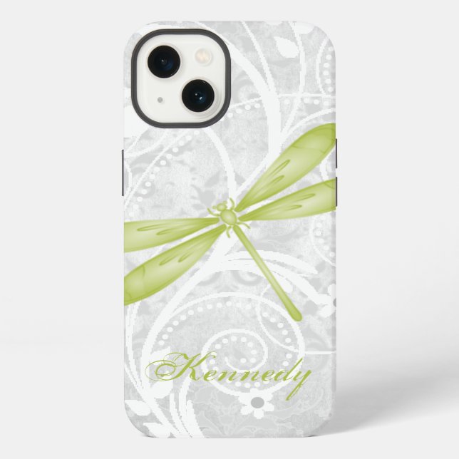 Funda Para iPhone La libélula verde personalizada (Reverso )