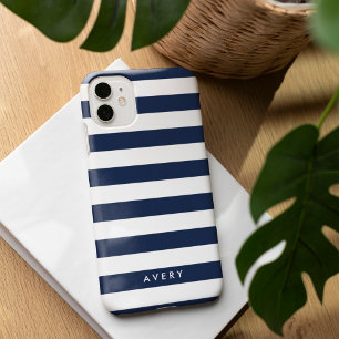 Funda Para iPhone 14 La Marina moderna y la franja blanca personalizada