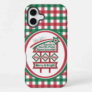 Funda Para iPhone 16 Plus La marquesina retro de Santa – Ho Ho Ho Alegre y B