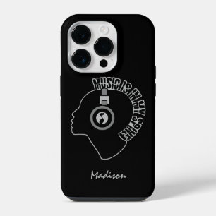 Funda Para iPhone 14 Pro La música está en mi columna estuches de teléfono 