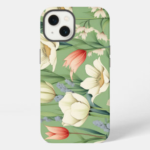 La pradera con tulipanes y flores silvestres