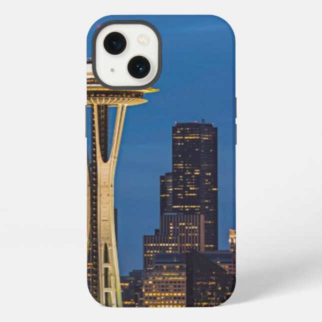Funda Para iPhone La Space Needle y el centro de Seattle (Reverso )