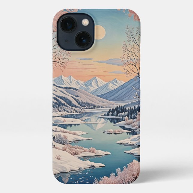 Funda Para iPhone La tranquilidad del invierno (Reverso )