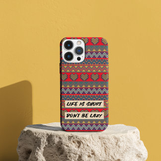 Funda Para iPhone 14 La vida es corta, no seas perezoso - corazón geomé