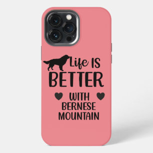 Funda Para iPhone 13 Pro Max La vida es mejor con el perro bernese, Bernese Lov
