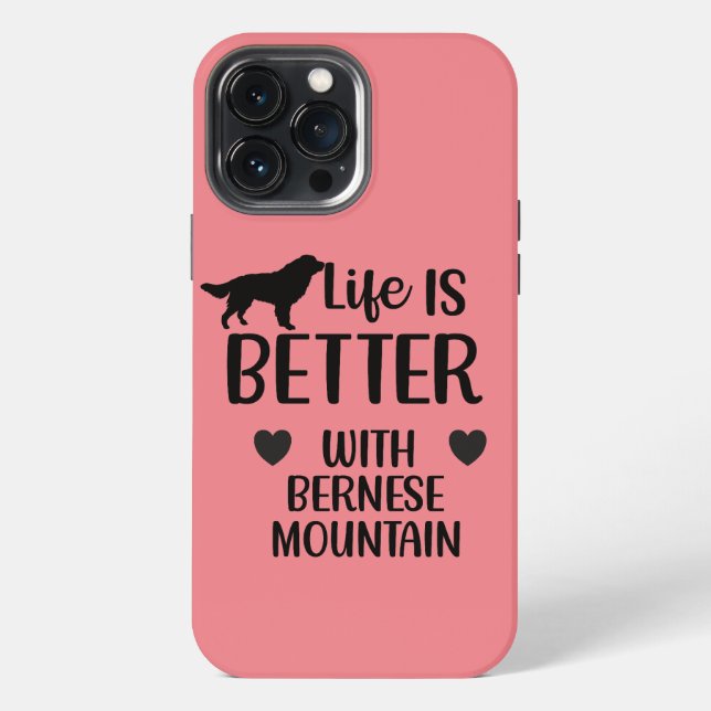 Funda Para iPhone La vida es mejor con el perro bernese, Bernese Lov (Reverso )