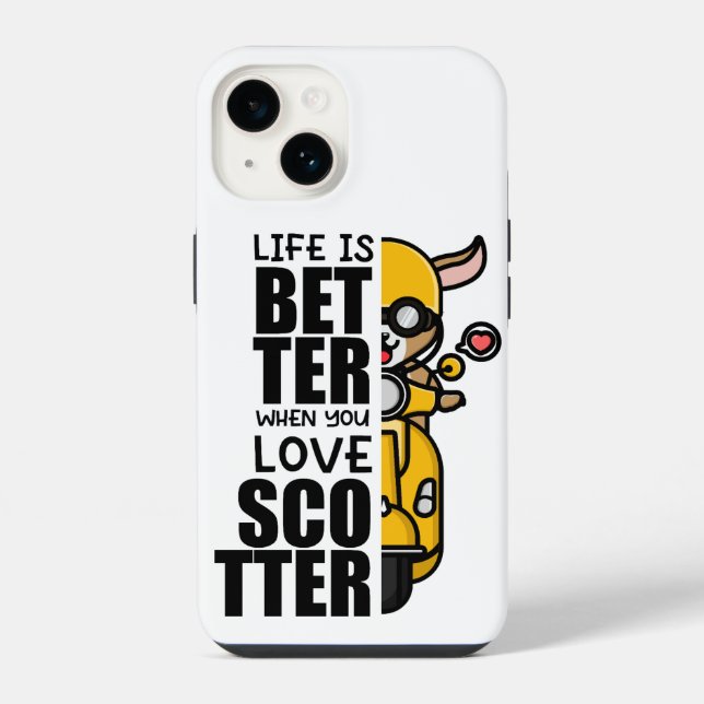 Funda Para iPhone "La vida es mejor cuando amas a Scooter" - Cabra l (Reverso )