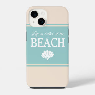Funda Para iPhone 14 La Vida Es Mejor En La Playa Arena Turquesa