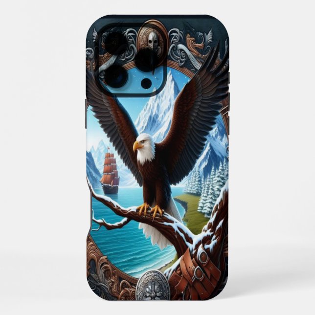 Funda Para iPhone La vigilancia del águila sobre mares invernales (Reverso )