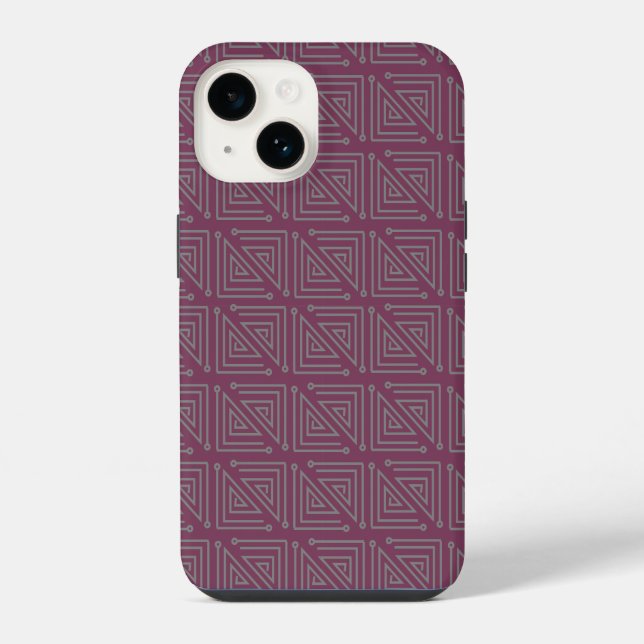 Funda Para iPhone Laberintos grises Art Deco (Reverso )