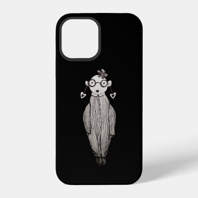 Funda Para iPhone Labial oscuro y gafas  (Reverso )