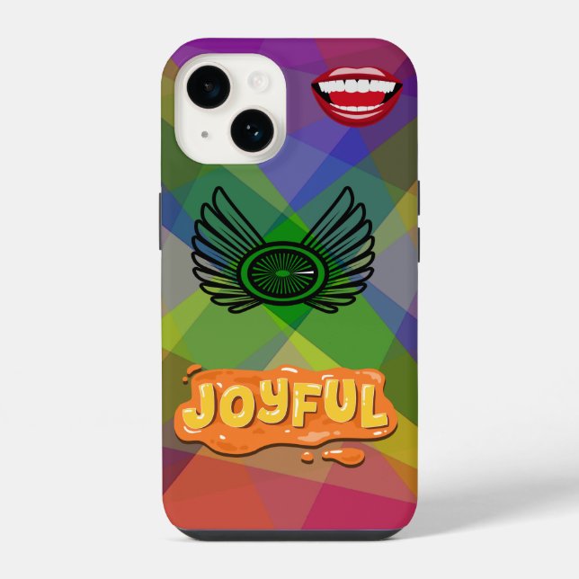 Funda Para iPhone Labios alegres y alas artísticas (Reverso )