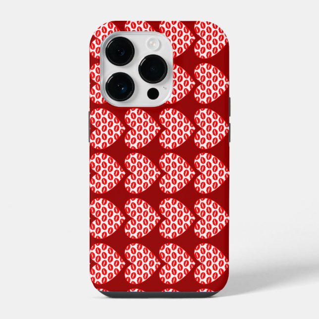 Funda Para iPhone Labios besucones corazones (Reverso )