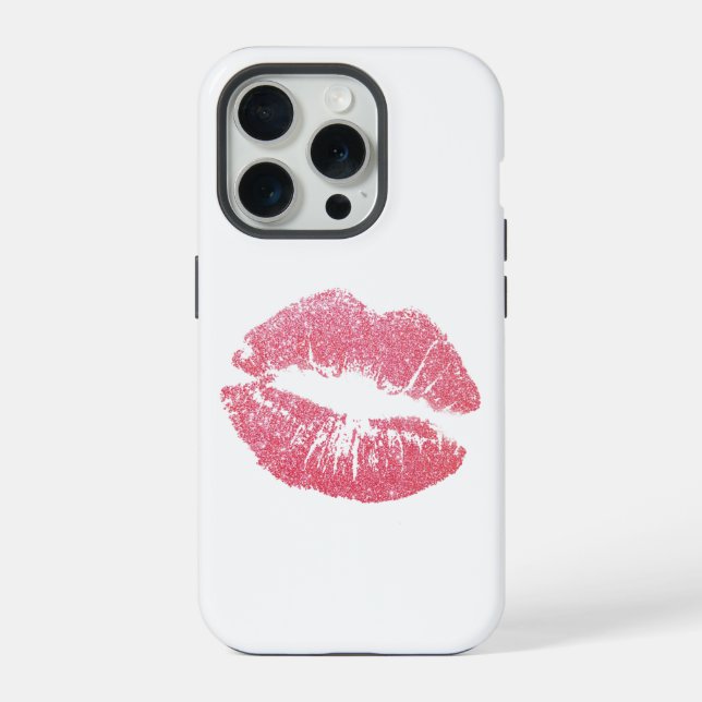 Funda Para iPhone Labios Rosados Brillantes (Reverso )