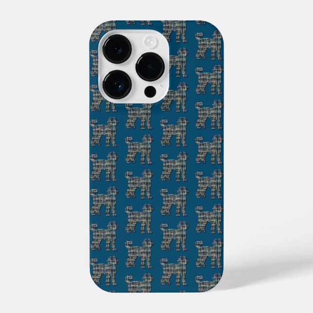 Funda Para iPhone Labradoodle Cute Perro Silhouette Blue (Reverso )