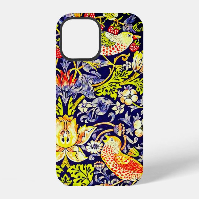 Funda Para iPhone Ladrones de Fresas Pájaros William Morris (Reverso )