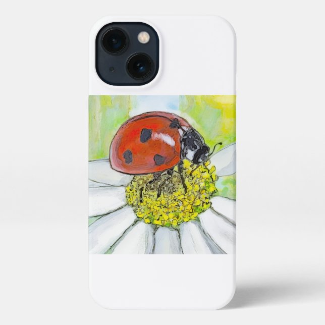 Funda Para iPhone Lady Bug on A Daisy (Reverso )
