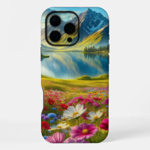 Funda Para iPhone 16 Pro Max Lago de montaña primaveral/floral colorido