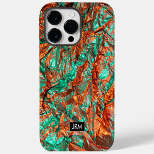Funda Para iPhone 14 Pro Max Laminado Arrugado Brillante Monograma Personalizad