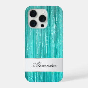 Laminado Glam Glitzy Rayas de Aqua Mint Femeninas