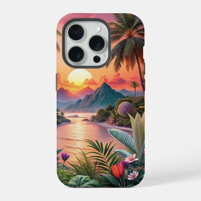 Funda Para iPhone Landscape Tropical Beach (Reverso )
