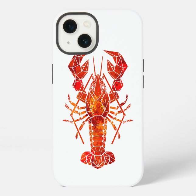 Funda Para iPhone Langosta poligonal roja (Reverso )