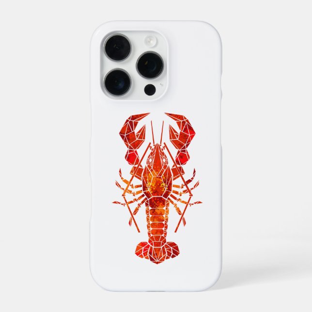 Funda Para iPhone Langosta poligonal roja (Reverso)