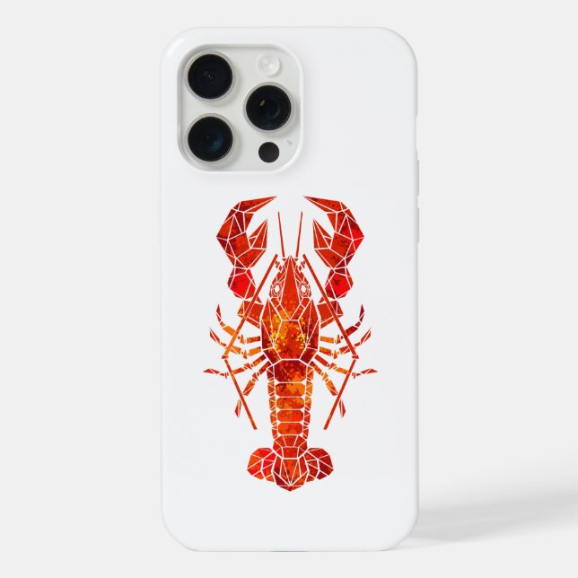 Funda Para iPhone Langosta poligonal roja (Reverso )