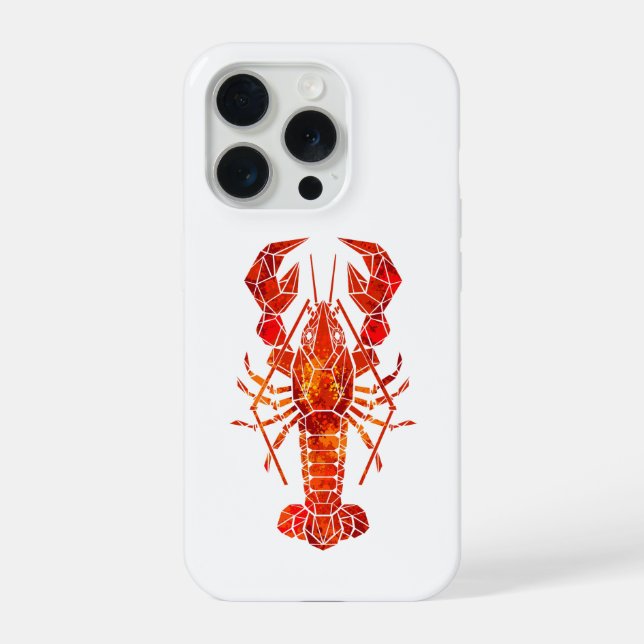 Funda Para iPhone Langosta poligonal roja (Reverso )