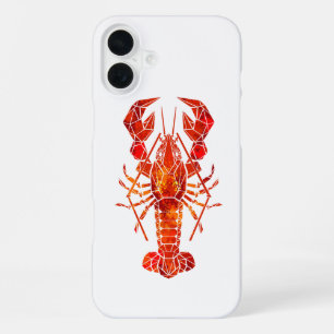 Funda Para iPhone 16 Plus Langosta poligonal roja