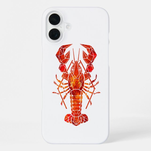 Funda Para iPhone Langosta poligonal roja (Reverso )