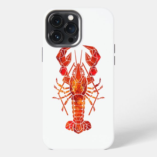 Funda Para iPhone Langosta poligonal roja (Reverso )